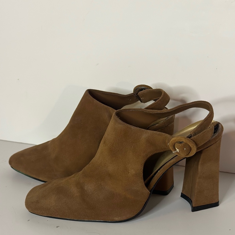 Colin Stuart - brown, suede slingback heels
